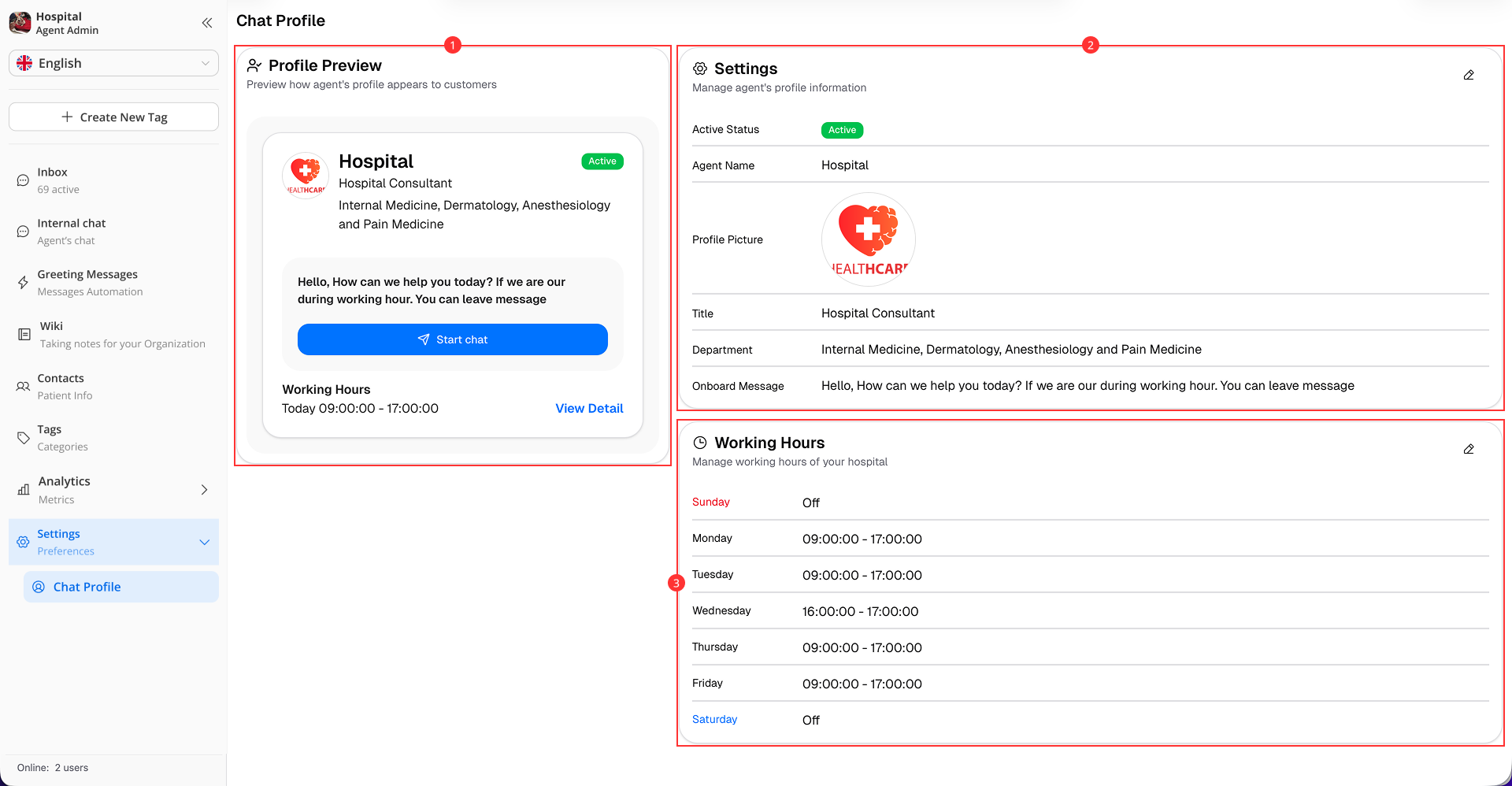 Chat Profile Settings