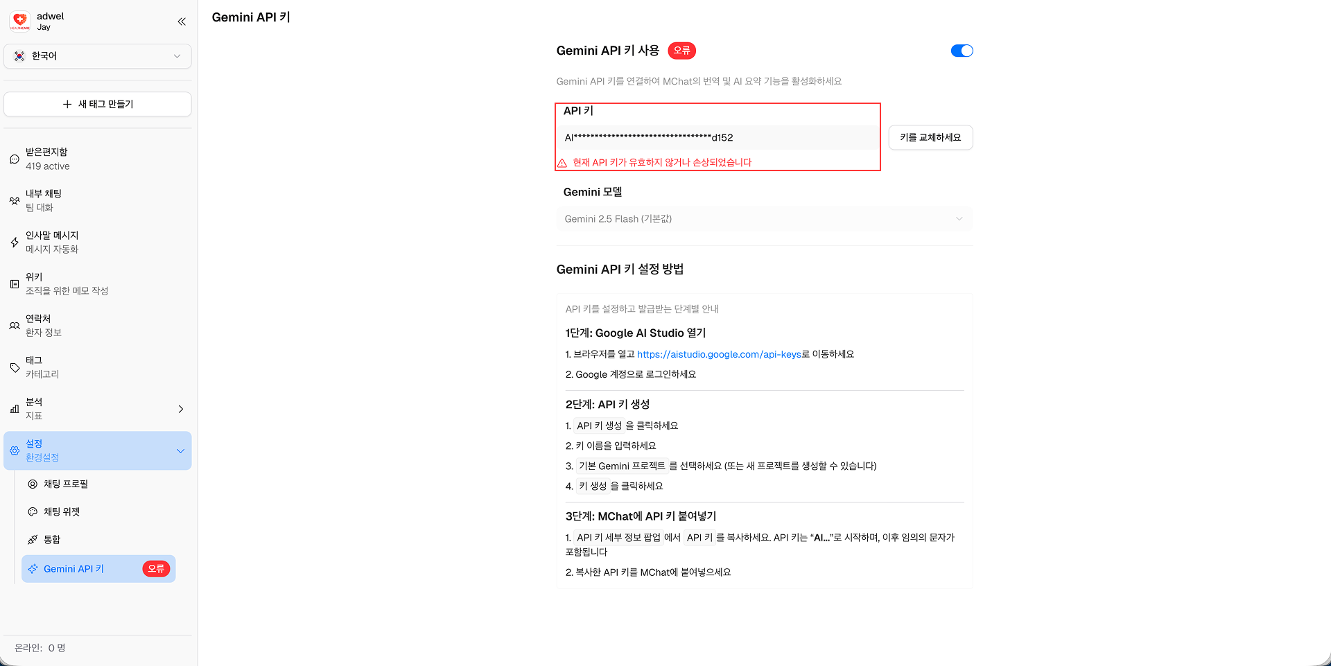 Gemini API Key Error