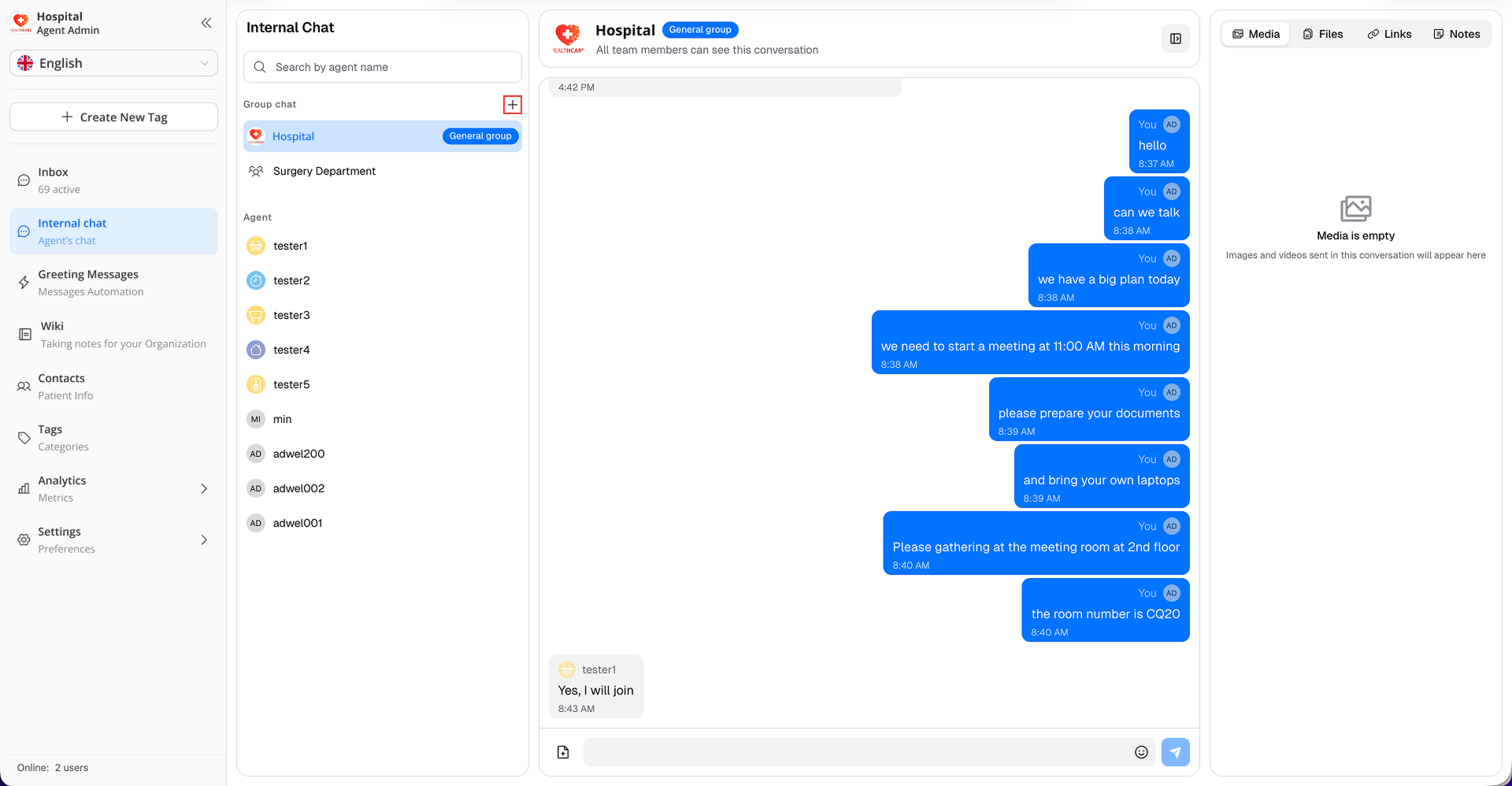 Create Private Group Step 1
