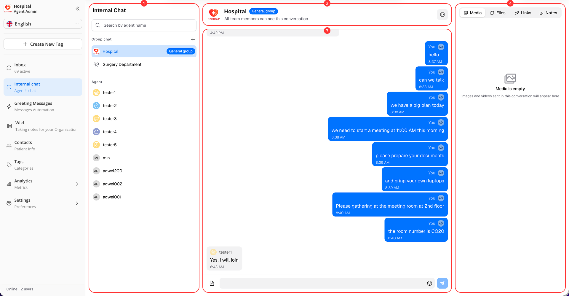 Internal Chat Interface