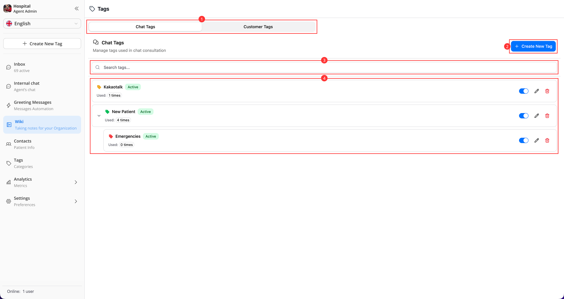 Tag Management Interface