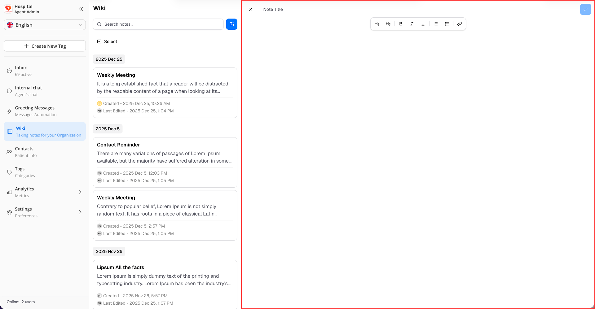 Create New Note Popup