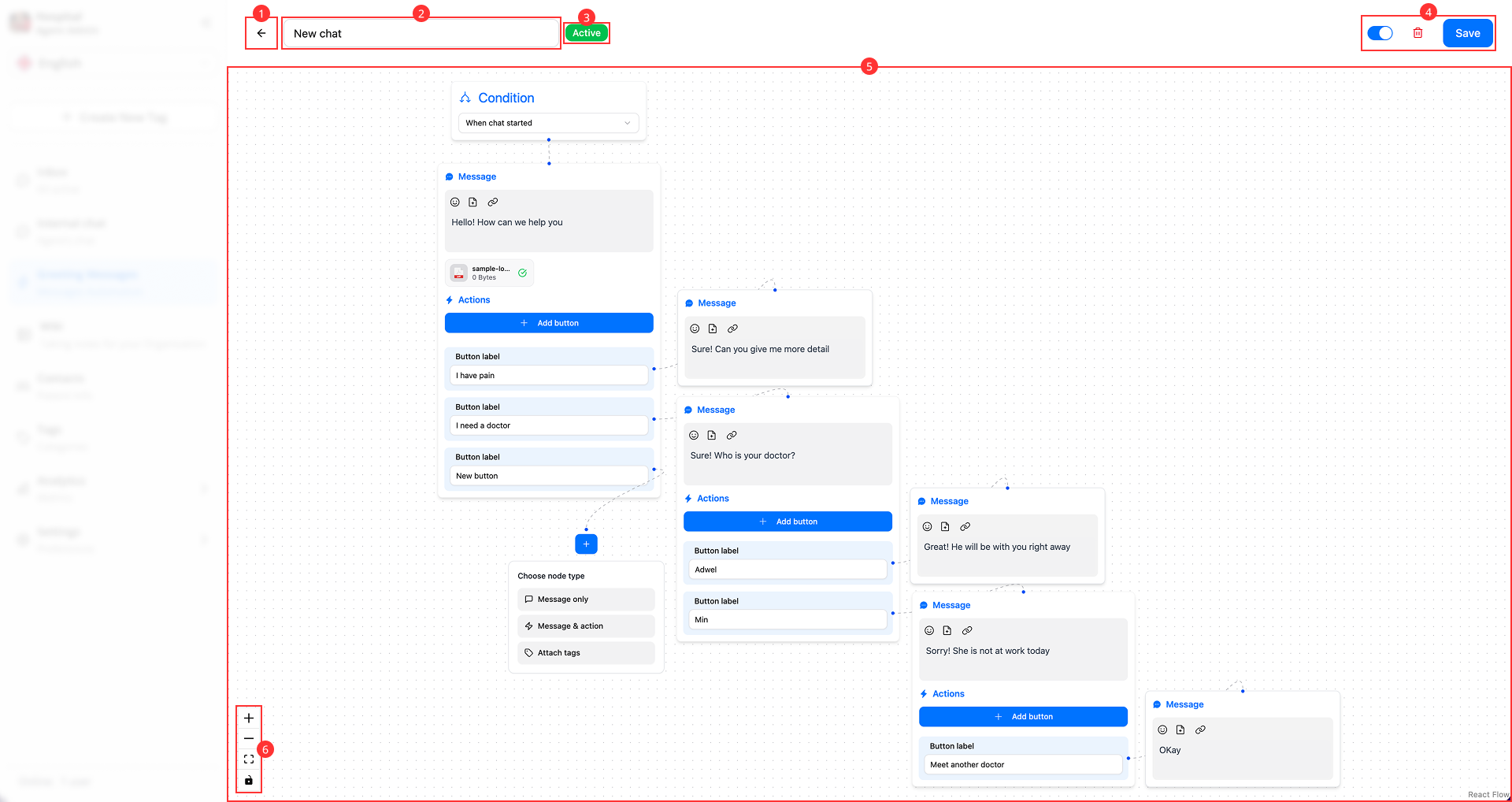 Greeting Message Creator interface
