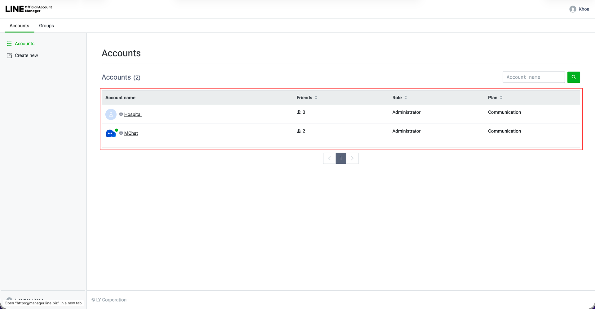 LINE Official Account Manager