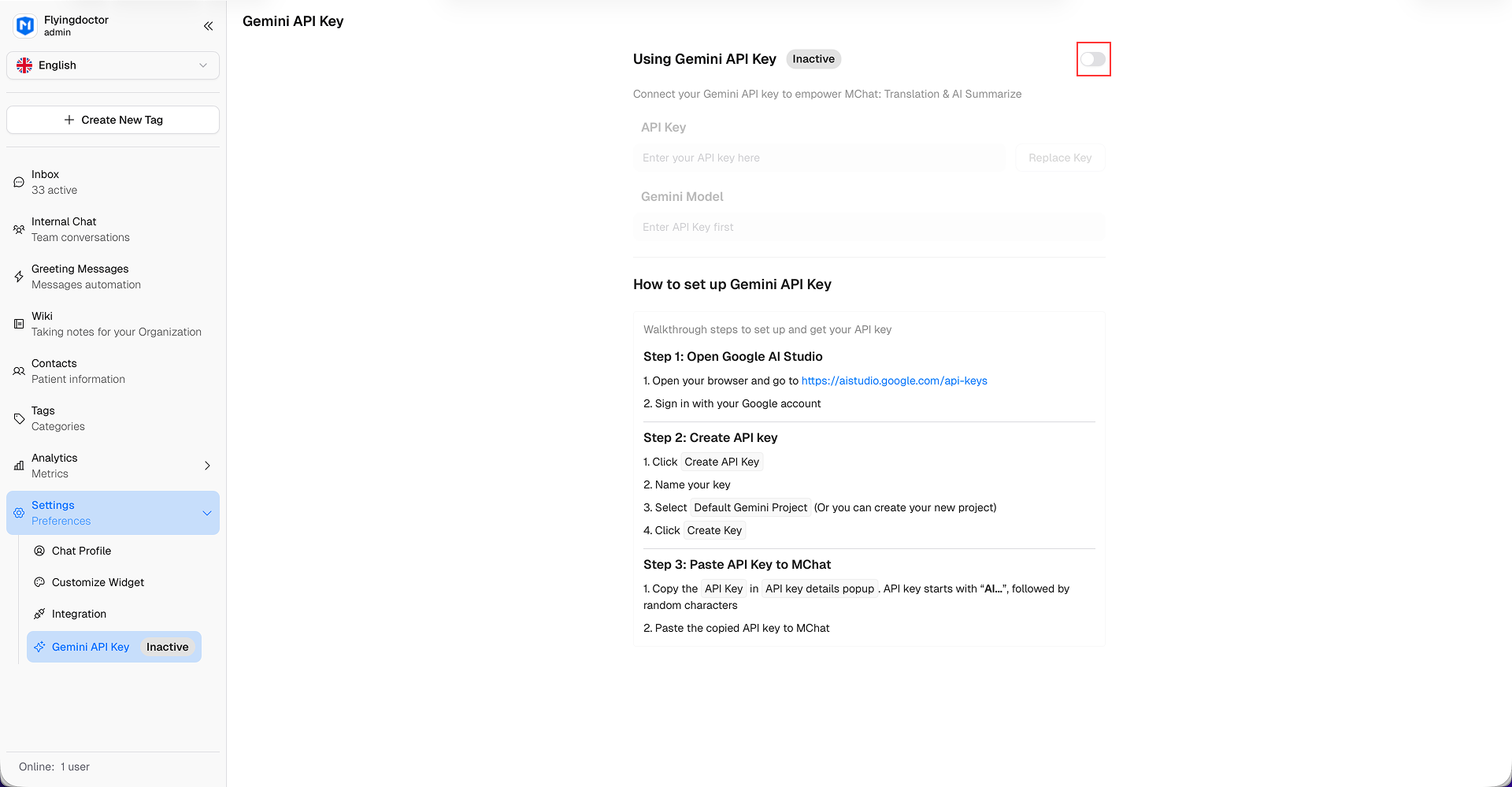 Enable Gemini API Key