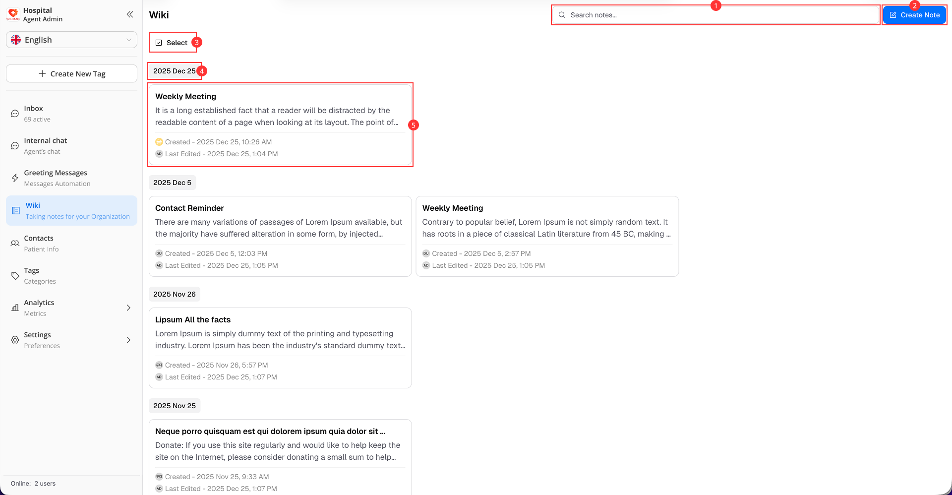 Wiki Management Layout